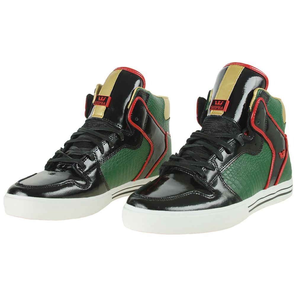 Baskets Montantes Supra Vaider Multicolore Green/Black/Red Homme | ZKY-55492207